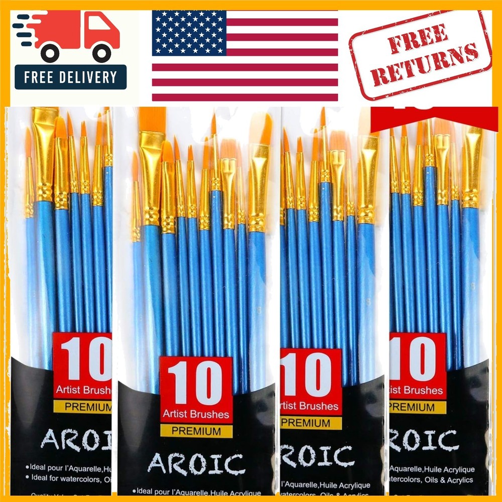 40-Piece Professional Acrylic Paint Brush Set for Artists – Durable & Versatile