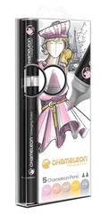Chameleon Pen Gradient Markers, 5-Piece Pastel Tones Set (for Illustrations and