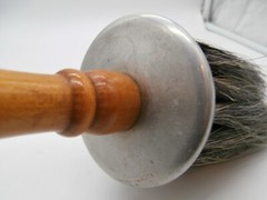 Antique “Hanlon and Goodman” paint brush Wood Handle, Horse Hair Round -12″-NEW