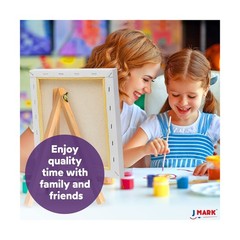 J MARK Paint Set – Mini Canvas Acrylic Painting Kit with Wood Easel… Fas