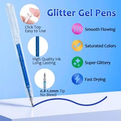 PAINT Glitter Pens,44 Metallic Sparkly Colors Glitter Pen,Quick-Drying Ink Pe…