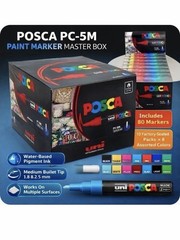 POSCA PC-5M 80 Markers Master Box 10 Sets Uni Paint Pens Japan