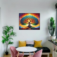 Tree of Life Paint By Numbers Kit – 20×16 Inches, Art Deco Canvas for Adults