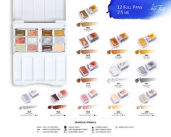 12 Watercolor Paint White Nights® Travel Set METALLIC + PASTEL Palette RUSSIA