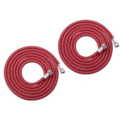 2Pcs 6ft Nylon Braided Air Brush Hose 1/8″On Both End and Adapter, Red