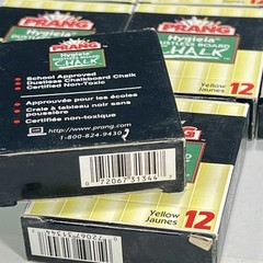 LOT Prang Dustless Non-Toxic White Yellow Chalk 12 Boxes x 12 Sticks =144 Sticks
