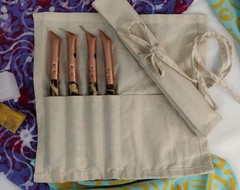 Handcrafted Batik Tool NEW Set of 3 Tjantings S,M,L & a Fast-Liner w/cotton bag