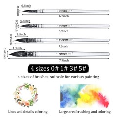 Watercolor Paint Brushes Set,Watercolor Brush, Soft Synthetic Squirrel Hair H…