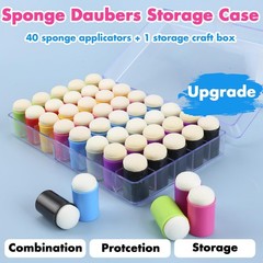 40 PCS Finger Sponge Dauber Storage Case Soft Head Painting Stenciling Art