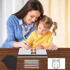 200 Sheets Carbon Paper Black Graphite Paper Transfer Tracing Paper and 5 Pieces