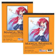 9″ x 12″ Premium Manga-Marker Paper Pad 60lbs (100gsm) 24-Sheets (2 Pads)