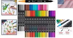 Non-Toxic Water-Resistant Dual Tip Markers – 36 Colors for Creative Expression