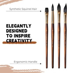 Fuumuui 10Pcs Professional Watercolor Brush Set Synthetic Squirrel Hair Pencils