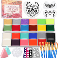 Face Painting Kit For Kids Party,22 Colors Face Paint Kit Includes Paint Tray