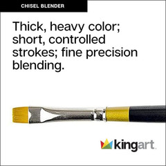 Premium Original Gold 9450-10 Chisel Blender Bright Series Artist Brush, Golden