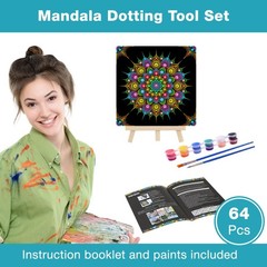Mandala Dotting Tools Kit with Acrylic Paints and Reusable Stencils – Dot Art…