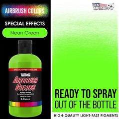 Neon Green Acrylic Special Effects Airbrush Paint – 8oz Ready to Spray Air Br…