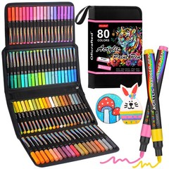 80 Colors Acrylic Paint Pens, Premium Acrylic Paint Markers, Paint Pens & Pai…