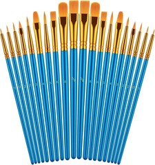 Paint Brushes Set for Acrylic Painting, 20 Pcs Oil 7.7 inches, Blue
