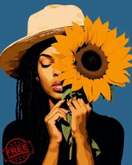 Tucocoo Black Girl Paint by Number 16×20 Inch Frameless