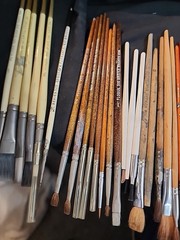 Vintage Hobby Lot of 41 Paint Brushes Gyros Red Sable Floquil Silver Fox Delta’s