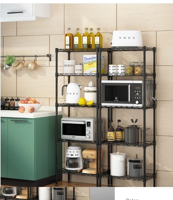 Changeable Assembly Floor Standing Carbon Steel Storage Rack Black