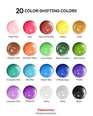 Metallic Iridescent Acrylic Paint Set – 20 Colors, 12 Brushes, Multi-Surface Use
