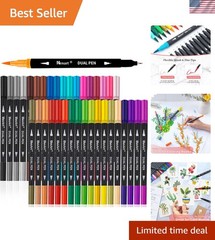 Artistic Dual Tip Brush Markers – 36 Colors for Creative Expression & Relaxation