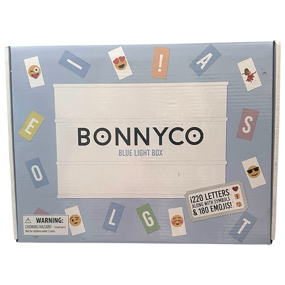 BONNYCO Blue Cinema LED Light Box – 220 Letters and 180 Emojis