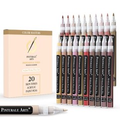 Pinturale Arts® Acrylic Paint Markers Skin Tone | Set 20 Skin Tone Paint Markers