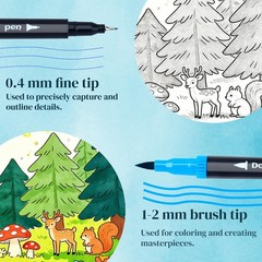 120Colors Art Markers for Adults, Fine Tip & Brush Pen Set for Coloring Books…