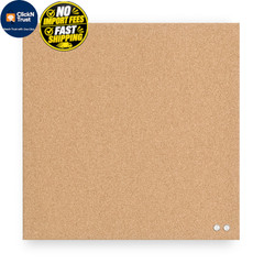 U Brands Frameless Square Cork Bulletin Board, 14 inches x 14 inches, Brown