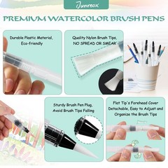 12Pcs Watercolor Brush Pens, Premium Leakproof Water Brush Pen with 6 Assorted