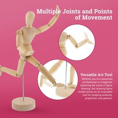 US Art Supply 12″ Female Manikin Wooden Art Mannequin Figure