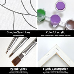 VOCHIC Couples Paint Party Kits Pre Drawn Canvas for Adults for Paint and Sip