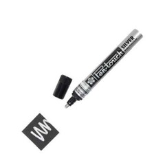Sakura PenTouch Marker Med 2.0mm Tip Silver Paint Low Odor Best on Hard Surfaces
