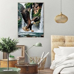 askkqtx Eagle Paint by Numbers Kit for Adults, DIY Waterfall Paint by Numbers…