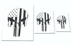 3 PACK American Flag Punisher Skull Airbrush Painting Truck Camo Stencil Set