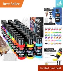 Professional Grade 55PCS Acrylic Paint Set: Non-Toxic, Rich Pigment & Easy Use