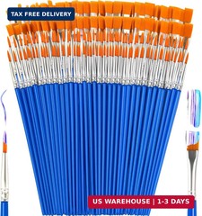 Small Paint Brushes Bulk, 160 Pcs Flat Tip Round Acrylic Paint Brushes for Kids