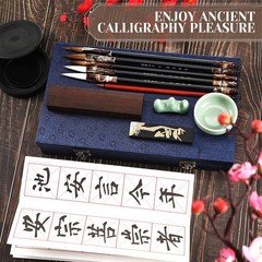 14 Pieces Chinese Calligraphy Brushes Gift Set Painting 5.91 inches, [MIXED]