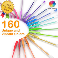 320 Pack Gel Pens Set, 160 Colors Gel Pen with 160 Refills for Adult Coloring B