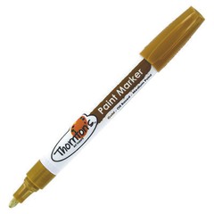 6 Thornton’s Art Supply Oil-Based Paint Markers, Medium Point, Metallic Gold Ink