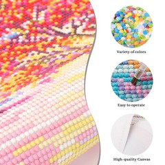 Diamond Painting Kit Kitten and Lion Full Diamond Round Art; 5D DIY Art Craft f,