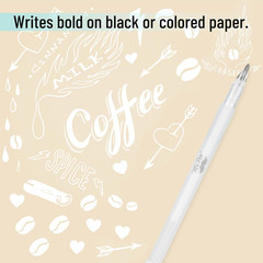 Mr. Pen- White Gel Pens for Artists, 8 Pack, 0.8 Mm Fine Point, White Ink Pens f