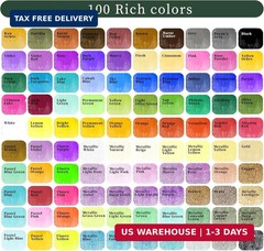 Artecho Watercolor Paint Set 100 Colors with Metallic in Portable Box, Paint Kit