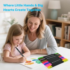 【72 Colors】 Adult Coloring Book Markers No Bleed – Dual Felt Tip (Fine & Brus…