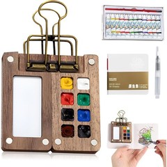 Pocket Artist Watercolour Mini Wooden Paint Set Travel Gift for Artists Students