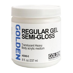 Regular Gel Semi-Gloss by GOLDEN, 8 fl. oz. Jar, Professional Acrylic Gel Med…