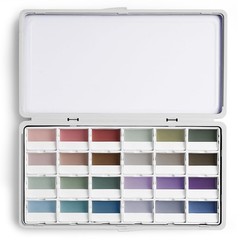 24-Color Opaque Semi-Moist Solid Watercolor Paint Set Art Supplies for Artist…